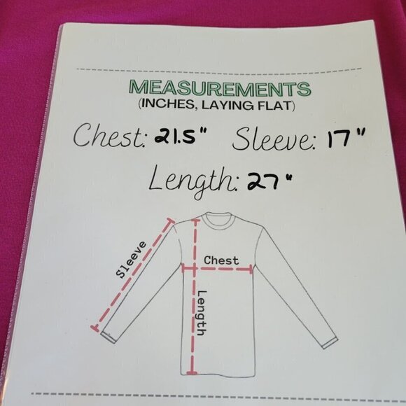 Chico's The Ultimate Tee SZ L Tunic Supima Cotton Long Sleeve Pocket Top Pink - Picture 13 of 13